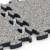 Großaufnahme vom Verbindungssystem von WARCO-Boden 6878 - Fitness Max Floor System im Farbdesign Szary granit. Abmessungen 44,6 x 44,6 × 2,8 cm.