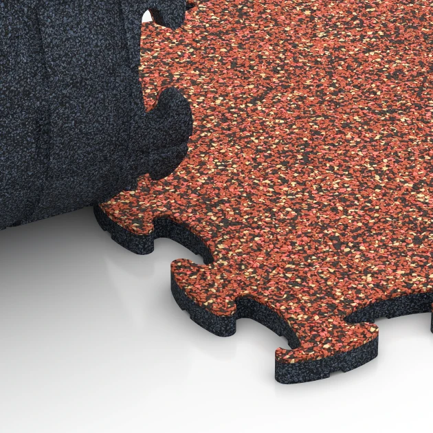 Großaufnahme vom Verbindungssystem von WARCO-Boden 6818 - Płytki balkonowe kamienne klik im Farbdesign Etna. Abmessungen 28,9 x 28,9 x 1,8 cm.