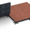 Großaufnahme vom Verbindungssystem von WARCO-Boden 7136 - Podłoga na siłownię zewnętrzną im Farbdesign Etna. Abmessungen 60 x 60 x 3 cm | 0,36 m².