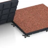 Großaufnahme vom Verbindungssystem von WARCO-Boden 7145 - Podłoga na siłownię zewnętrzną im Farbdesign Etna. Abmessungen 60 x 60 x 4 cm | 0,36 m².