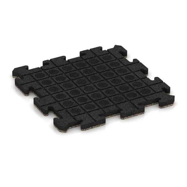 Aufsicht auf die Unterseite, also die Bodenseite von WARCO-Formteil 5869 - Płyta podłogowa puzzle Indoor im Format 500 x 500 x 30 mm.