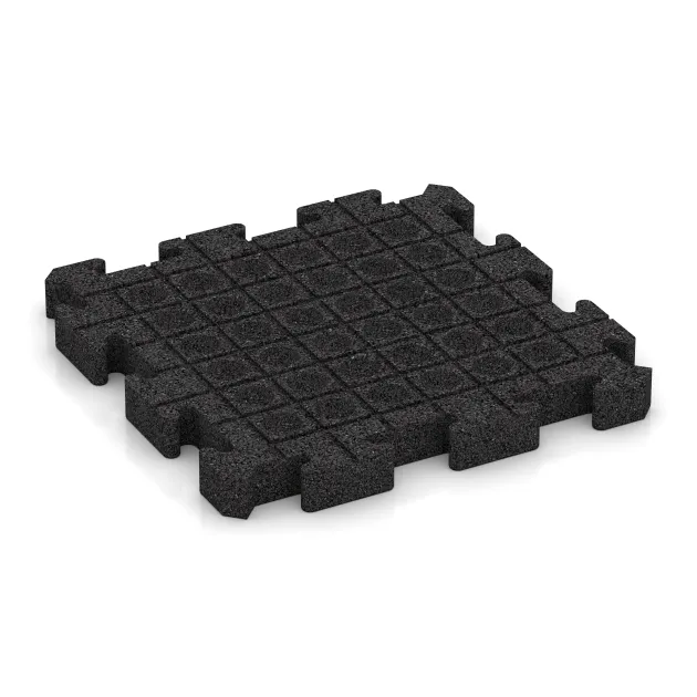 Aufsicht auf die Unterseite, also die Bodenseite von WARCO-Formteil 3132 - Płytka tarasowa na klik im Format 500 x 500 x 50 mm.