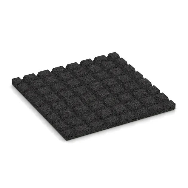 Aufsicht auf die Unterseite, also die Bodenseite von WARCO-Formteil 5480 - Płytka tarasowa 3 cm im Format 500 x 500 x 30 mm.