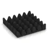 Aufsicht auf die Unterseite, also die Bodenseite von WARCO-Formteil 5644 - Mata bezpieczeństwa na plac zabaw 10 cm - EN 1177 ≤ 300 cm im Format 500 x 500 x 100 mm.