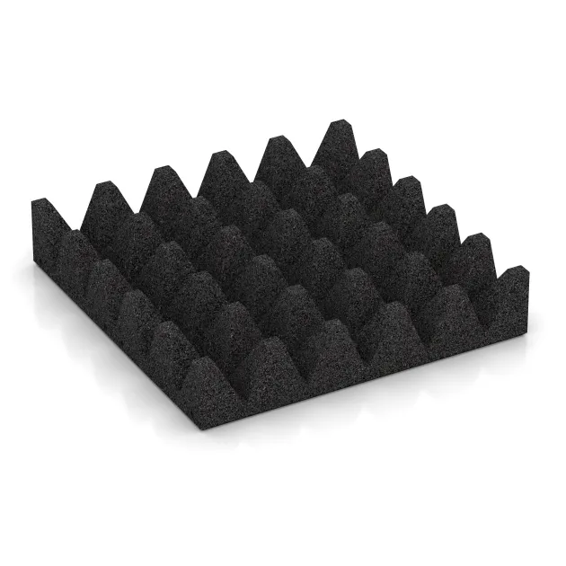 Aufsicht auf die Unterseite, also die Bodenseite von WARCO-Formteil 0744 - Płyta gumowa na plac zabaw im Format 500 x 500 x 100 mm.