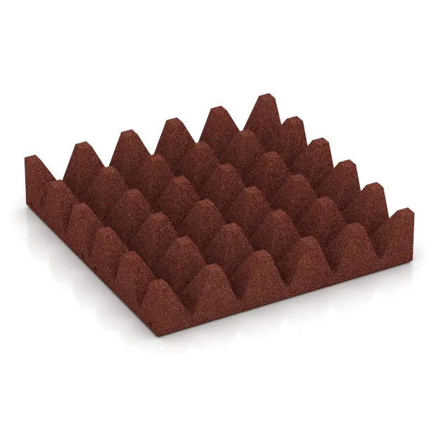 Aufsicht auf die Unterseite, also die Bodenseite von WARCO-Formteil 0745 - Płyta gumowa na plac zabaw im Format 500 x 500 x 100 mm.