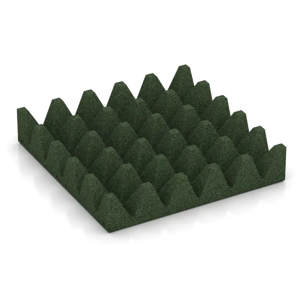 Aufsicht auf die Unterseite, also die Bodenseite von WARCO-Formteil 5627 - Mata bezpieczeństwa na plac zabaw 10 cm - EN 1177 ≤ 300 cm im Format 500 x 500 x 100 mm.