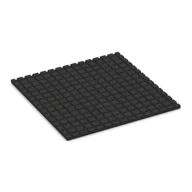 Aufsicht auf die Unterseite, also die Bodenseite von WARCO-Formteil 3995 - Płyta podłogowa dla psów im Format 1000 x 1000 x 30 mm.