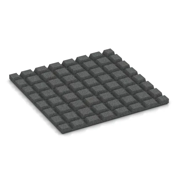 Aufsicht auf die Unterseite, also die Bodenseite von WARCO-Formteil 3968 - Płyta podłogowa dla psów im Format 500 x 500 x 25 mm.