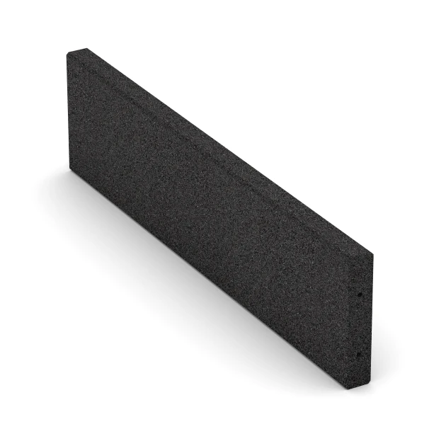 Aufsicht auf die Unterseite, also die Bodenseite von WARCO-Formteil 2596 - Krawężnik gumowy im Format 100 × 5 × 25 cm.