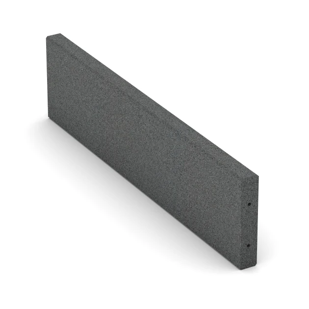 Aufsicht auf die Unterseite, also die Bodenseite von WARCO-Formteil 2595 - Krawężnik gumowy im Format 100 × 5 × 25 cm.