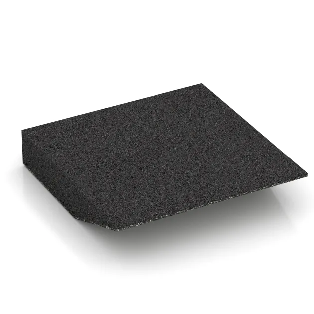 Aufsicht auf die Unterseite, also die Bodenseite von WARCO-Formteil 3819 - Płyta obrzeżowa (bok w kszałcie klina) im Format 500 x 500 x 100 mm.