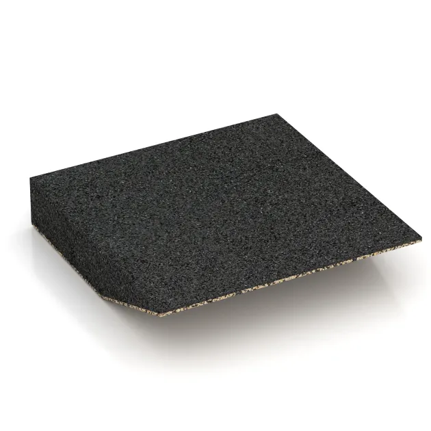 Aufsicht auf die Unterseite, also die Bodenseite von WARCO-Formteil 3810 - Płyta obrzeżowa (bok w kszałcie klina) im Format 500 x 500 x 100 mm.