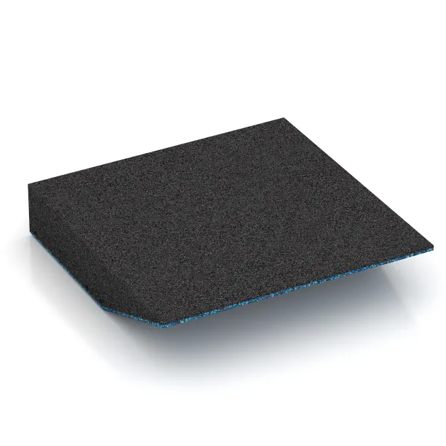 Aufsicht auf die Unterseite, also die Bodenseite von WARCO-Formteil 3821 - Płyta obrzeżowa (bok w kszałcie klina) im Format 500 x 500 x 100 mm.