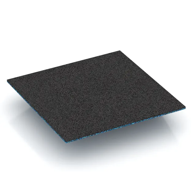 Aufsicht auf die Unterseite, also die Bodenseite von WARCO-Formteil 3835 - Płyta narożna (dwa boki w kształcie klina) im Format 500 x 500 x 100 mm.