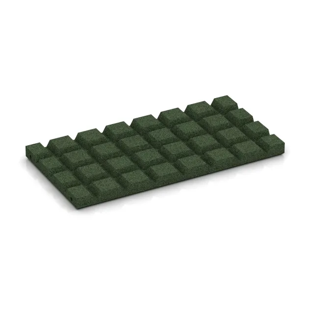 Aufsicht auf die Unterseite, also die Bodenseite von WARCO-Formteil 0381 - Półpłyta im Format 500 x 250 x 30 mm.