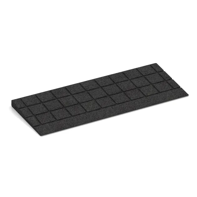 Aufsicht auf die Unterseite, also die Bodenseite von WARCO-Formteil 2388 - Rampa progowa 75 cm im Format 750 x 300 x 35/8 mm.