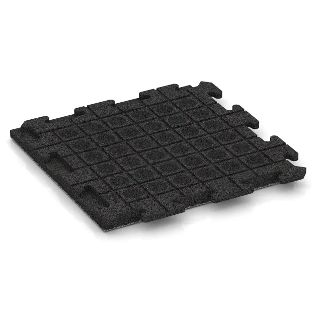 Aufsicht auf die Unterseite, also die Bodenseite von WARCO-Formteil 4626 - Nawierzchnia Fitness Płyty Gumowe Classic im Format 500 x 500 x 40 mm.