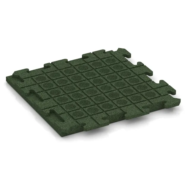Aufsicht auf die Unterseite, also die Bodenseite von WARCO-Formteil 1406 - Nawierzchnia Fitness Płyty Gumowe Classic im Format 500 x 500 x 40 mm.