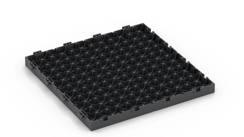 Konstrukcja kratowa ze stopkami podporowymi