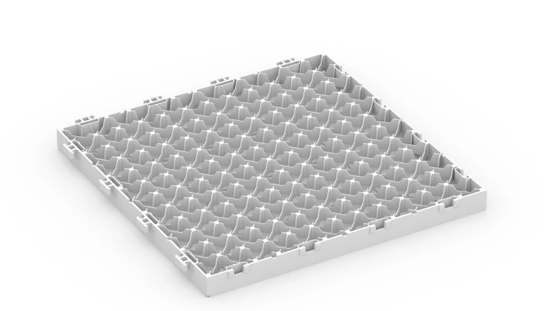 Konstrukcja kratowa ze stopkami podporowymi