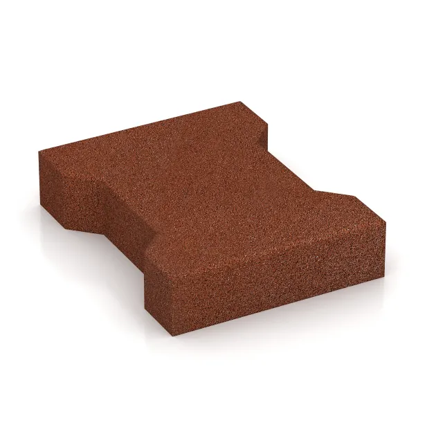 Aufsicht auf die Unterseite, also die Bodenseite von WARCO-Formteil 3654 - Kostka brukowa gumowa im Format 200 x 165 x 43 mm.