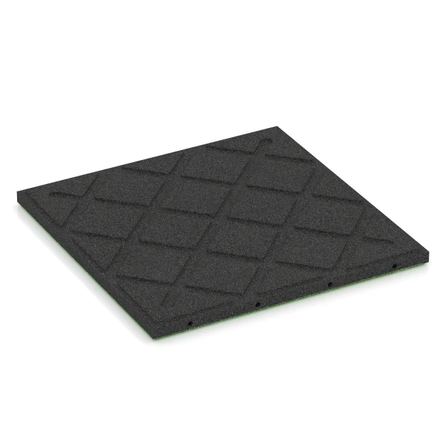 Aufsicht auf die Unterseite, also die Bodenseite von WARCO-Formteil 6129 - Płyta amortyzująca – 95 cm im Format 50 x 50 x 3 cm | 0,25 m².