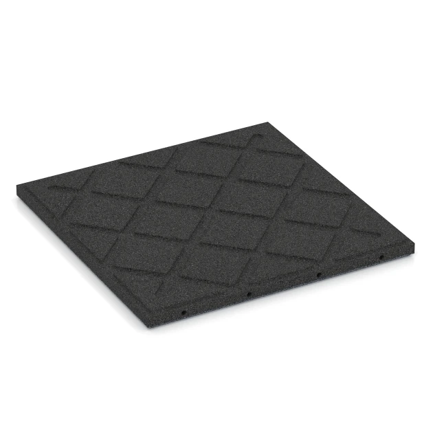 Aufsicht auf die Unterseite, also die Bodenseite von WARCO-Formteil 6130 - Płyta amortyzująca – 95 cm im Format 50 x 50 x 3 cm | 0,25 m².
