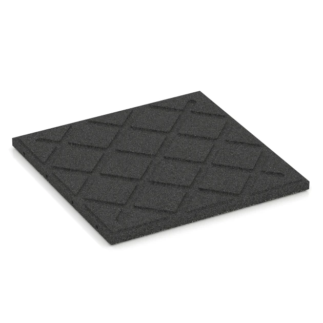 Aufsicht auf die Unterseite, also die Bodenseite von WARCO-Formteil 6413 - Płyta amortyzująca – 90 cm im Format 50 x 50 x 3 cm | 0,25 m².