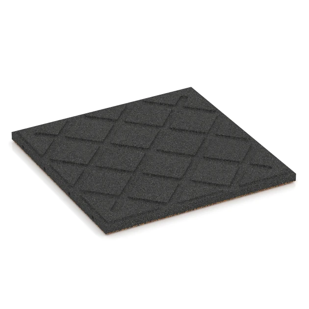 Aufsicht auf die Unterseite, also die Bodenseite von WARCO-Formteil 6416 - Płyta amortyzująca – 90 cm im Format 50 x 50 x 3 cm | 0,25 m².