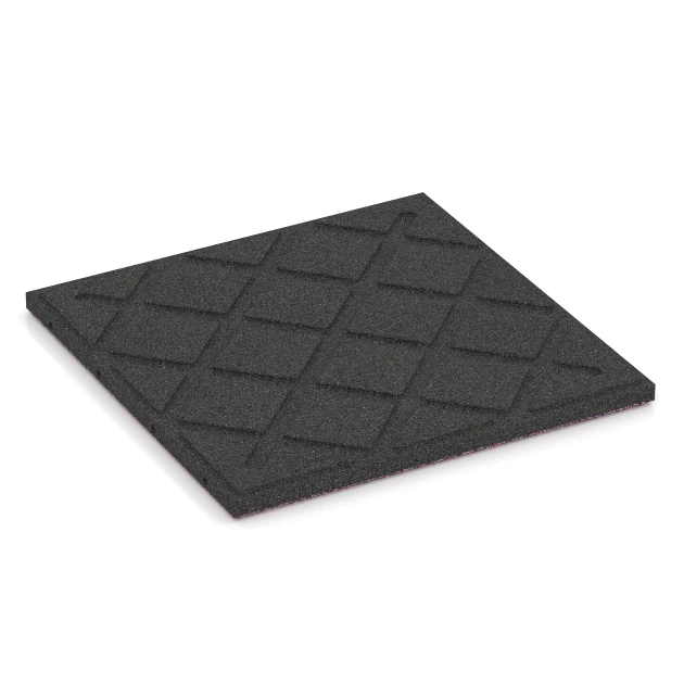 Aufsicht auf die Unterseite, also die Bodenseite von WARCO-Formteil 6418 - Płyta amortyzująca – 90 cm im Format 50 x 50 x 3 cm | 0,25 m².