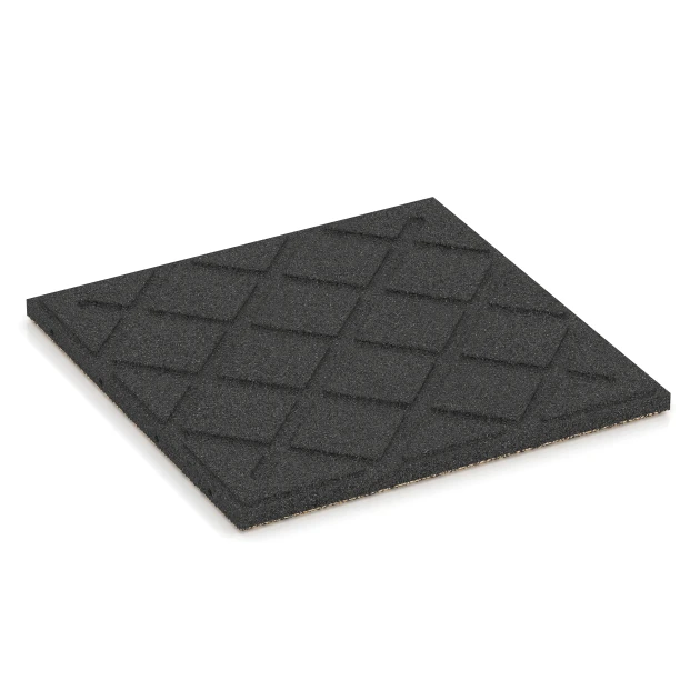 Aufsicht auf die Unterseite, also die Bodenseite von WARCO-Formteil 6419 - Płyta amortyzująca – 90 cm im Format 50 x 50 x 3 cm | 0,25 m².