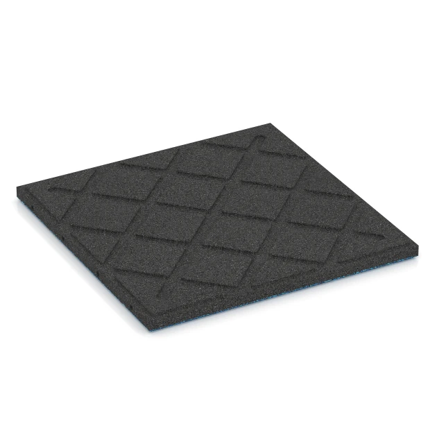 Aufsicht auf die Unterseite, also die Bodenseite von WARCO-Formteil 6420 - Płyta amortyzująca – 90 cm im Format 50 x 50 x 3 cm | 0,25 m².