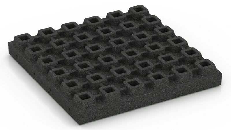 Struktura z drenażowych stopek w kształcie litery O