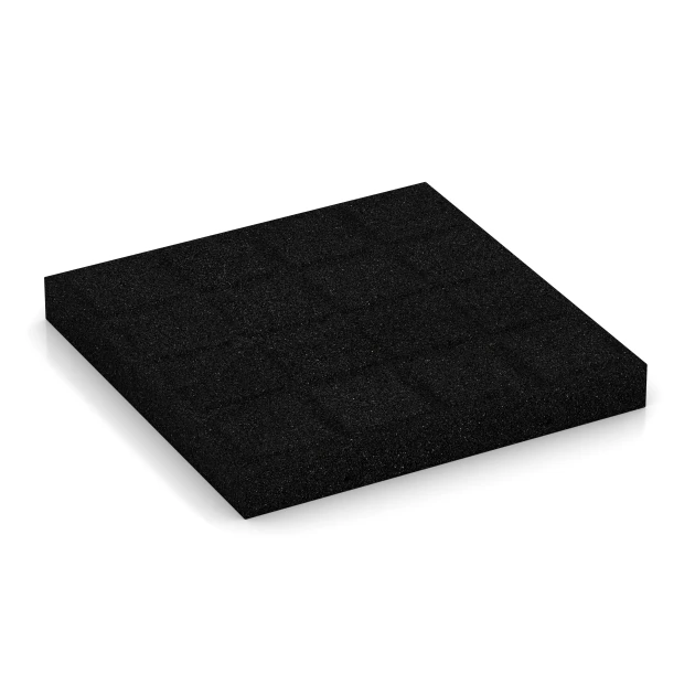 Aufsicht auf die Unterseite, also die Bodenseite von WARCO-Formteil 6265 - Płyta amortyzująca – 180 cm im Format 50 x 50 x 6 cm.