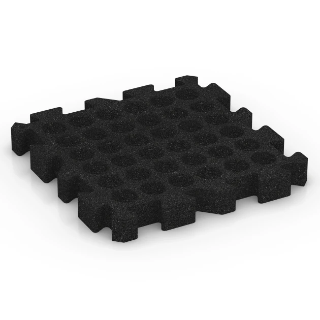 Aufsicht auf die Unterseite, also die Bodenseite von WARCO-Formteil 6309 - Płyta puzzle na plac zabaw im Format 50 x 50 x 6 cm | 0,25 m².