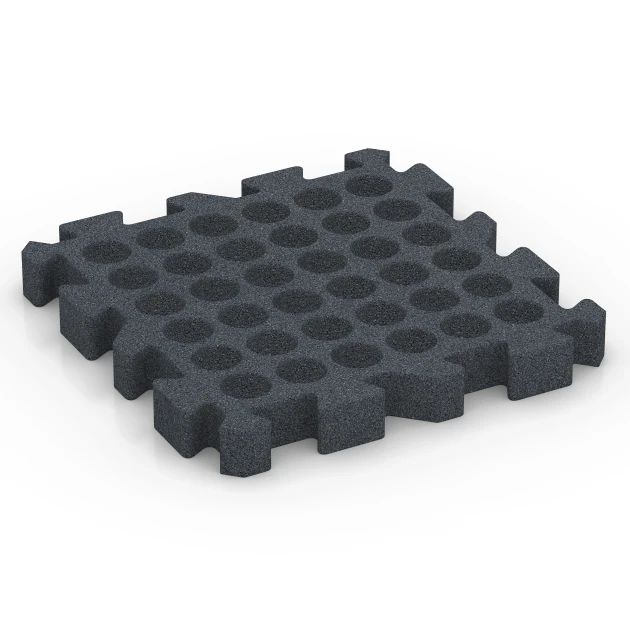 Aufsicht auf die Unterseite, also die Bodenseite von WARCO-Formteil 6408 - Płyta amortyzująca – 220 cm im Format 50 x 50 x 6 cm | 0,25 m².