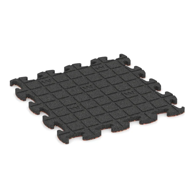 Aufsicht auf die Unterseite, also die Bodenseite von WARCO-Formteil 6935 - Mata puzzle na plac zabaw im Format 46 x 46 × 2,8 cm.