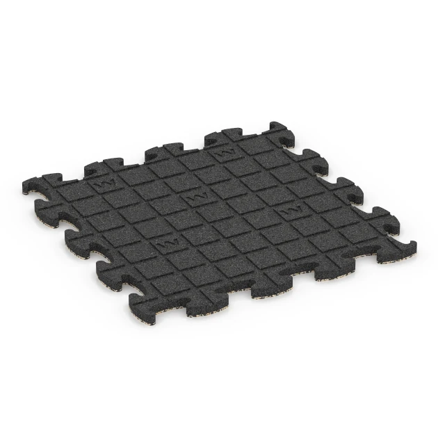 Aufsicht auf die Unterseite, also die Bodenseite von WARCO-Formteil 6937 - Mata puzzle na plac zabaw im Format 46 x 46 × 2,8 cm.