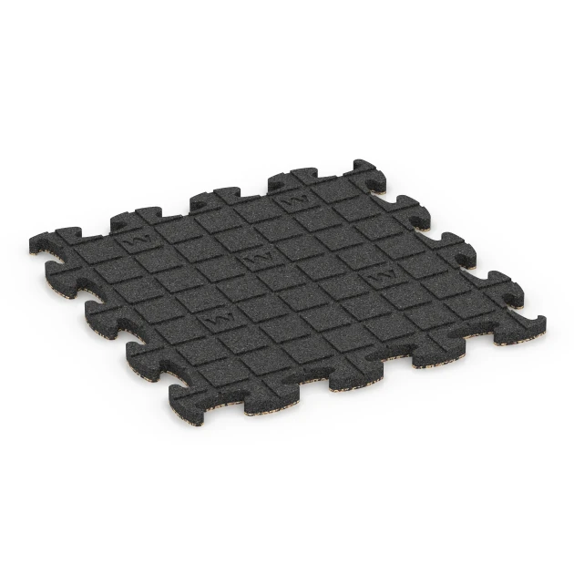 Aufsicht auf die Unterseite, also die Bodenseite von WARCO-Formteil 6939 - Mata puzzle na plac zabaw im Format 46 x 46 × 2,8 cm.