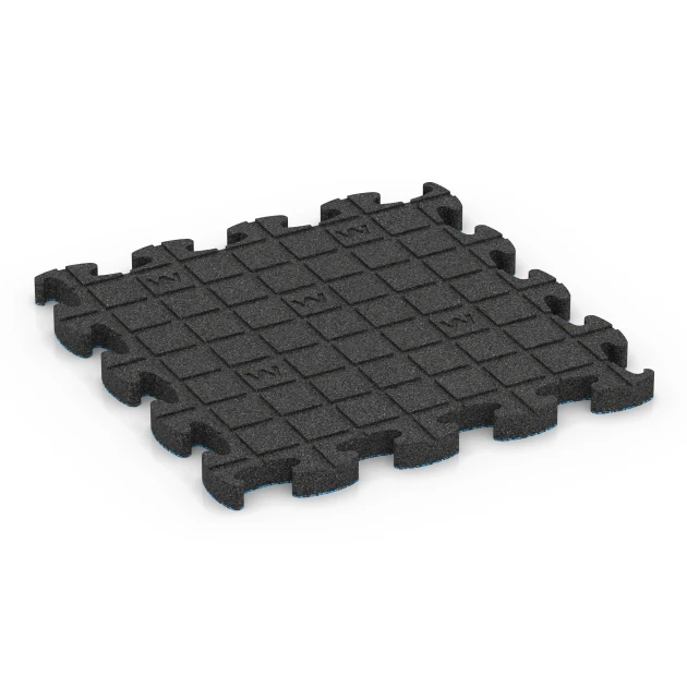 Aufsicht auf die Unterseite, also die Bodenseite von WARCO-Formteil 6884 - Fitness Max Floor System im Format 44,6 x 44,6 × 2,8 cm.