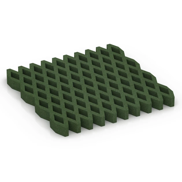 Aufsicht auf die Unterseite, also die Bodenseite von WARCO-Formteil 7014 - Bezpieczna kratka trawnikowa im Format 100 × 100 × 8 cm.