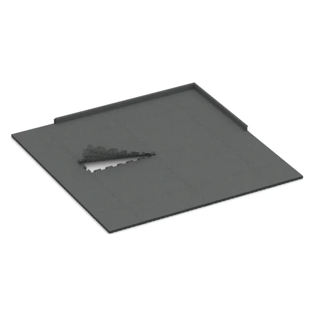 Typische Verlegung oder Einbausituation für den Artikel 4073 von WARCO - Nawierzchnia dla psów, Farbton Szary łupkowy in der Abmessung 1000 x 1000 x 40 mm.
