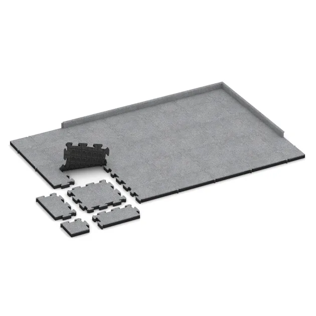 Typische Verlegung oder Einbausituation für den Artikel 4560 von WARCO - Mata Ochronna Fitness, Farbton Szary melanż in der Abmessung 500 x 500 x 50 mm.