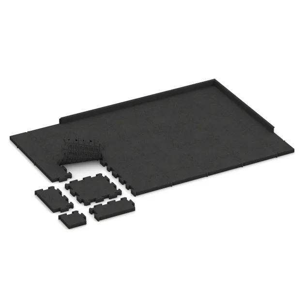 Typische Verlegung oder Einbausituation für den Artikel 3132 von WARCO - Płytka tarasowa na klik, Farbton Antracyt in der Abmessung 500 x 500 x 50 mm.