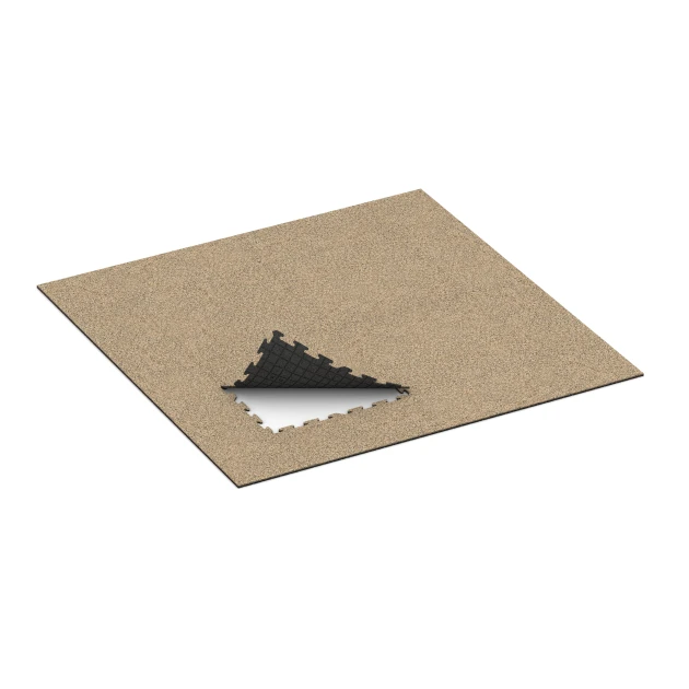 Typische Verlegung oder Einbausituation für den Artikel 3933 von WARCO - Nawierzchnia dla psów, Farbton Trawertyn in der Abmessung 1000 x 1000 x 18 mm.