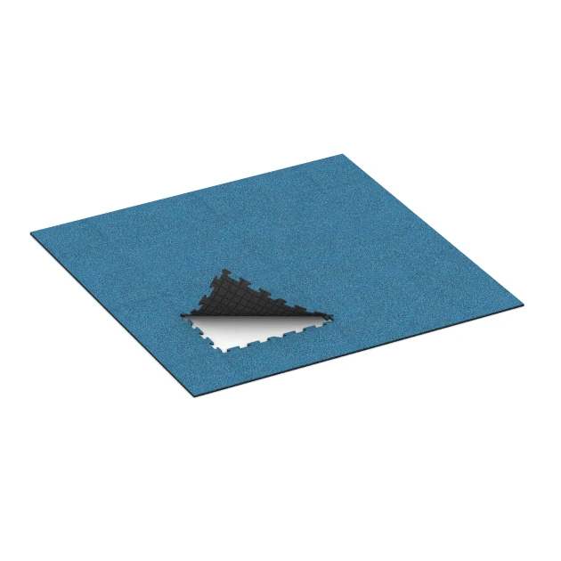 Typische Verlegung oder Einbausituation für den Artikel 0296 von WARCO - Nawierzchnia gumowa na schody, Farbton Atlantyk in der Abmessung 100 x 100 x 1,8 cm | 1,00 m².