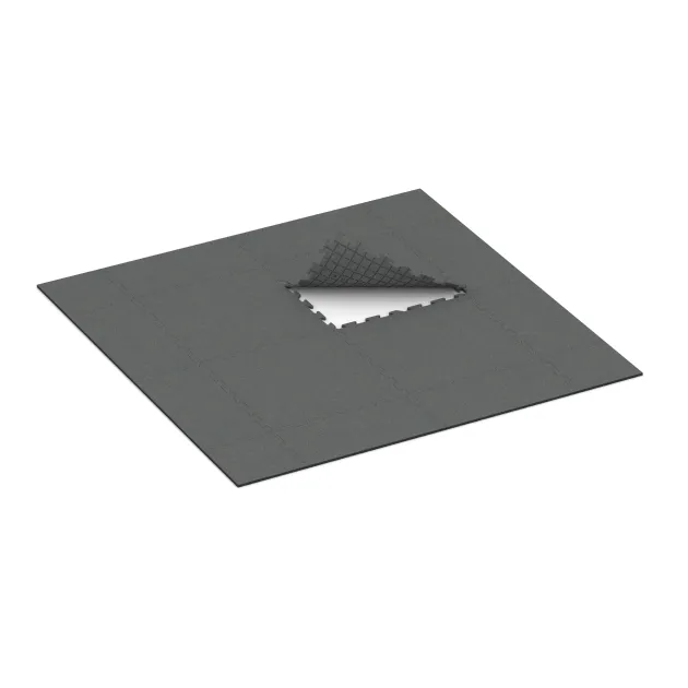 Typische Verlegung oder Einbausituation für den Artikel 3962 von WARCO - Nawierzchnia sportowa dla psów HD, Farbton Szary łupkowy in der Abmessung 1000 x 1000 x 18 mm.