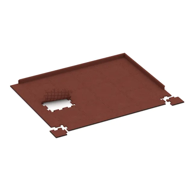 Typische Verlegung oder Einbausituation für den Artikel 4824 von WARCO - Płyta narożna HD, Farbton Czerwony ceglasty in der Abmessung 235 x 235 x 18 mm.