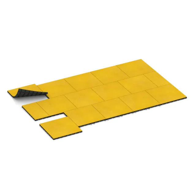 Typische Verlegung oder Einbausituation für den Artikel 0558 von WARCO - Płytka tarasowa 3 cm, Farbton Żółty cytrynowy in der Abmessung 500 x 500 x 30 mm.